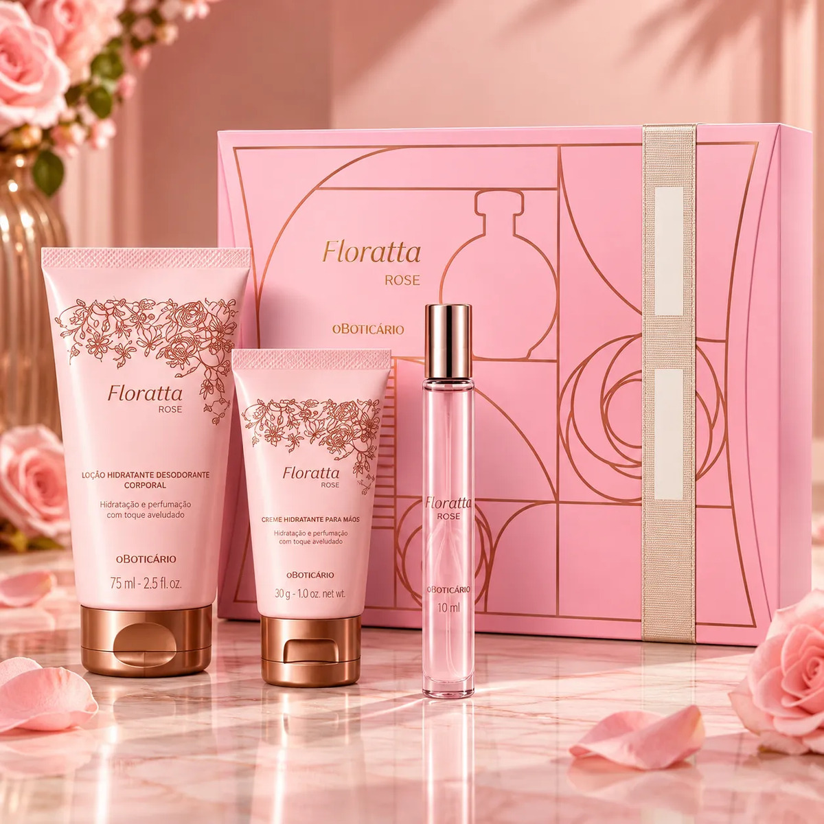 Kit Presente Floratta Rose O Boticário Feminino 3 Itens