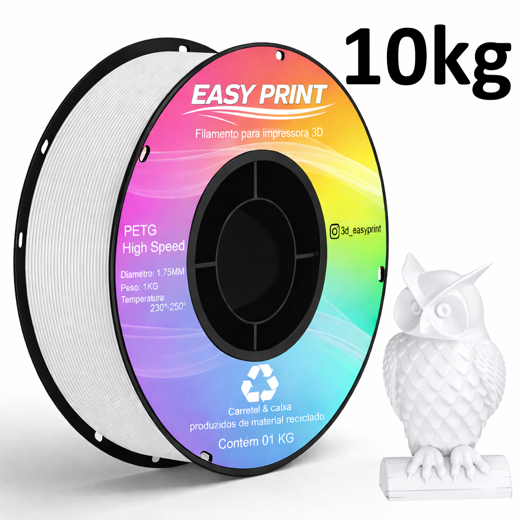 10KG Filamento Petg 1,75MM Para Impressão 3d Rolo 1kg Easy Print 3d Premium Resistente Compatível AMS