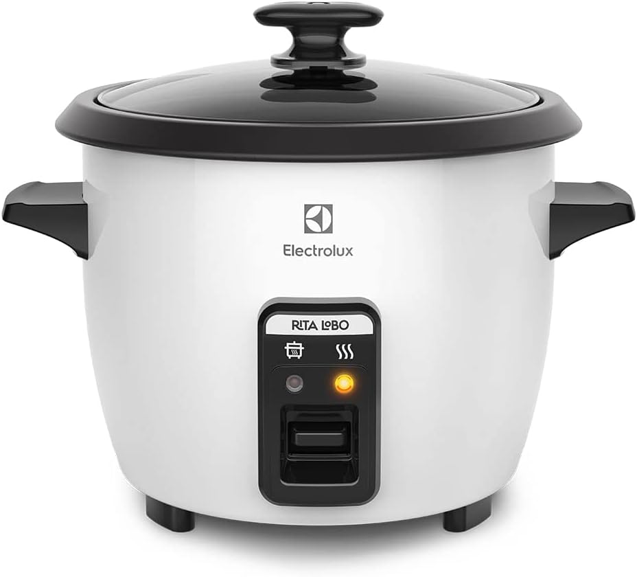 Electrolux Panela Elétrica vapor arroz capacidade 1,3L 7 xícaras manter aquecido panela removivel antiaderente tampa vidro RCB50 branca 220v por Rita Lobo