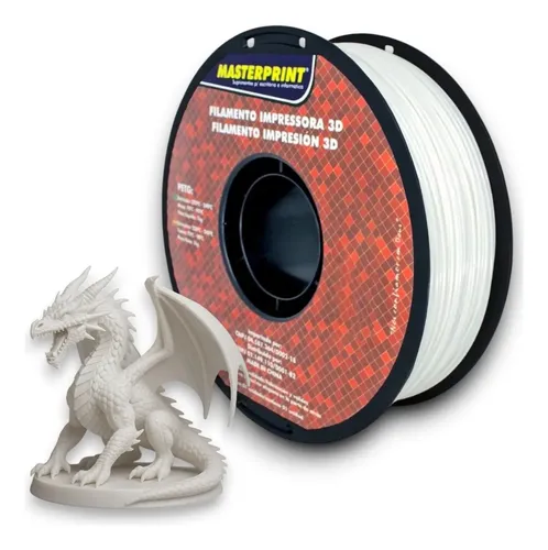 Filamento Impressora 3d Masterprint Petg 1.75mm 1kg Branco