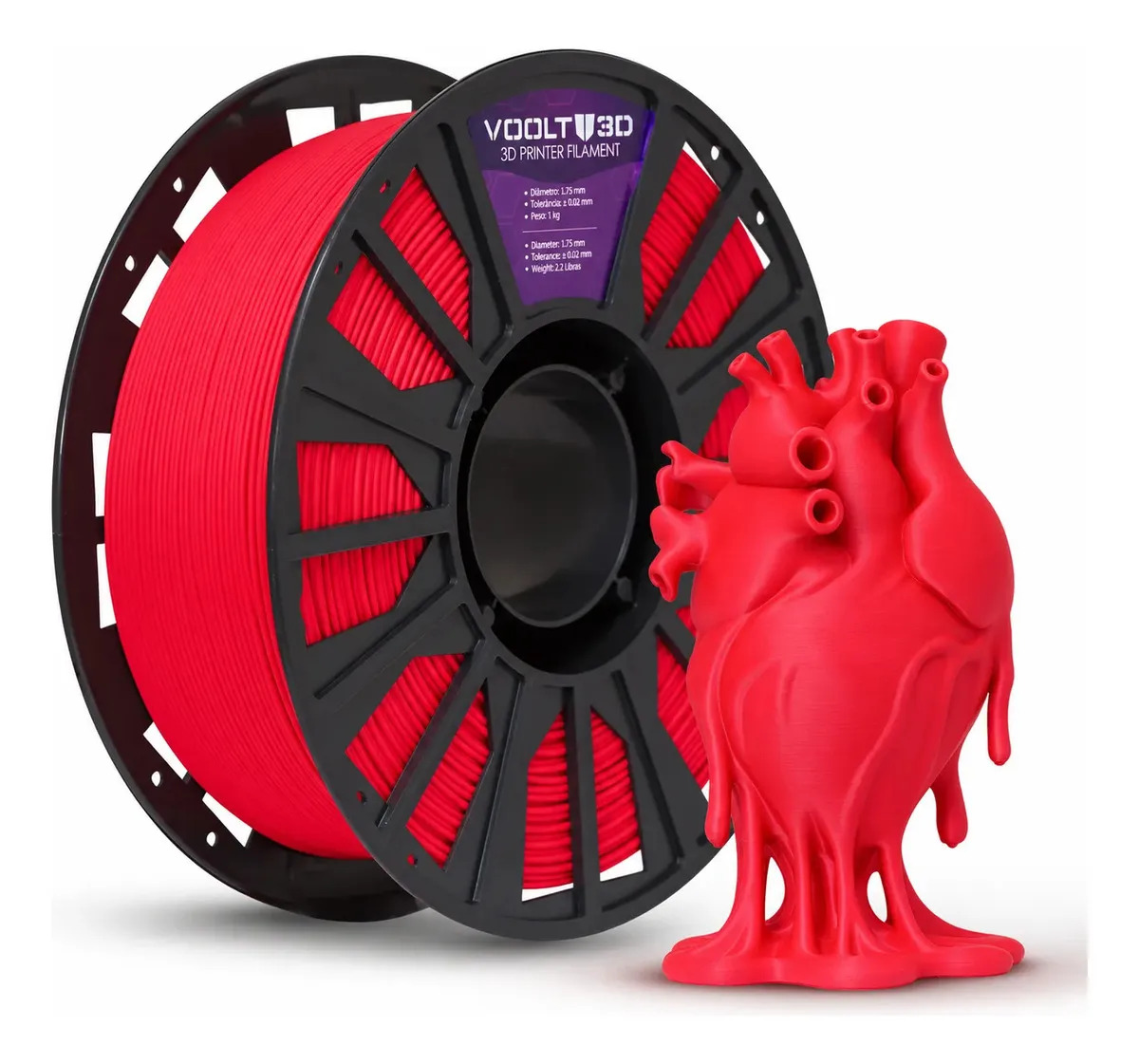 Filamento Pla Vermelho Velvet 1kg Premium Impressão Nacional