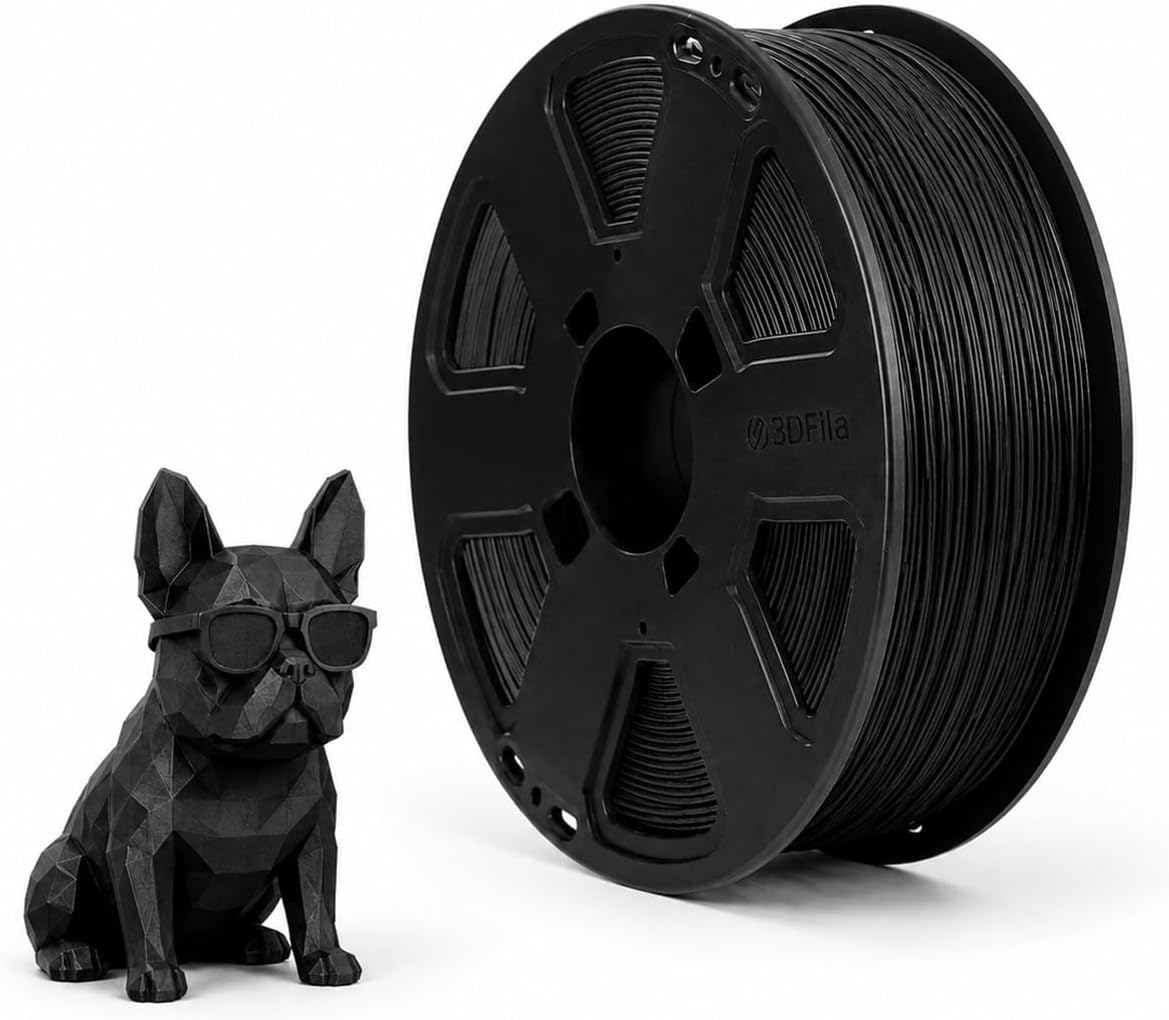 Filamento PLA 1kg, 1,75mm, para impressora 3D (Preto)