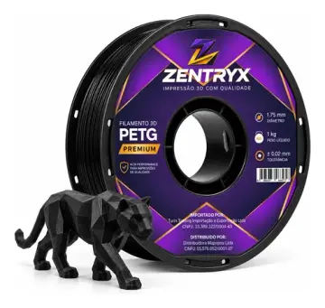Filamento Petg 1 Kg Impressoras 3d 1.75mm Embalado A Vacuo Preto