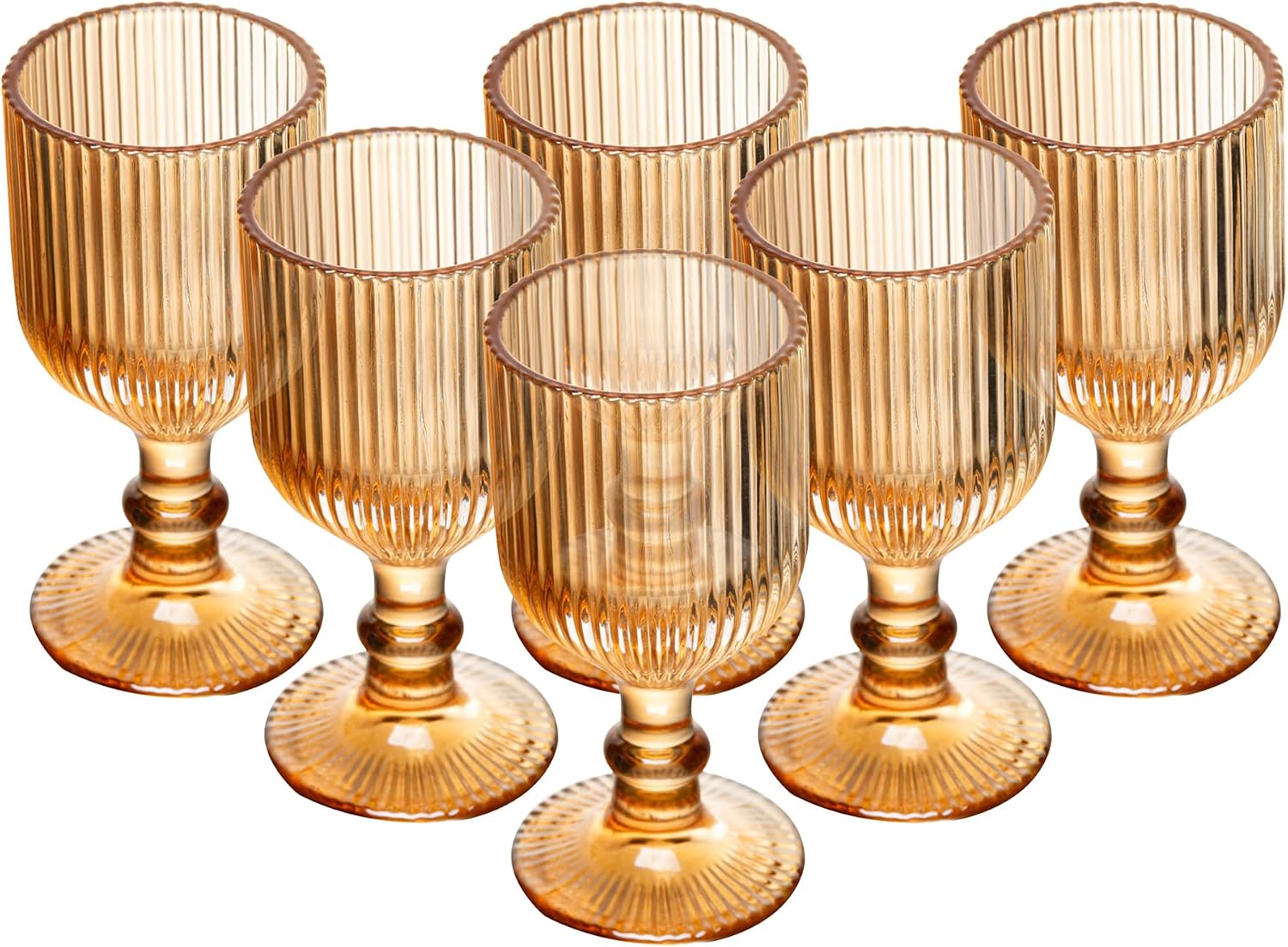 WOLFF - Conjunto 6 Taças Para Licor Lines 75Ml Âmbar Metalizado Vidro