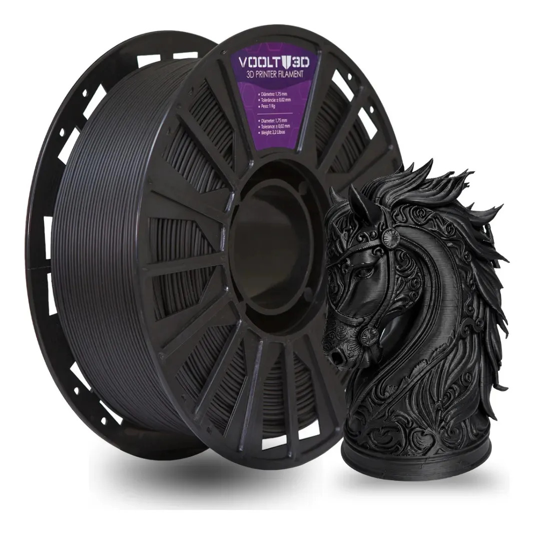 Filamento Pla Preto Evo 1kg Impressora 3D Imprimindo Peças De Decoração Em 3D Fabricação Nacional