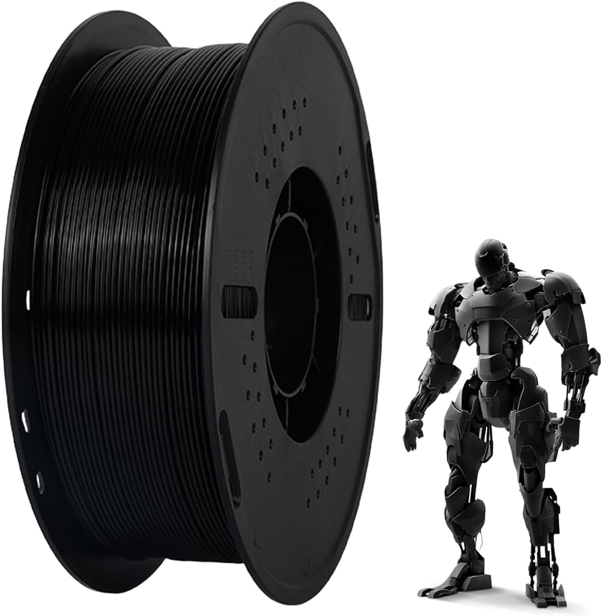Filamento PETG 1.75mm 1kg para Impressora 3D, Alta Resistência, Baixa Deformação, Embalagem a Vácuo Protetora (Preto)