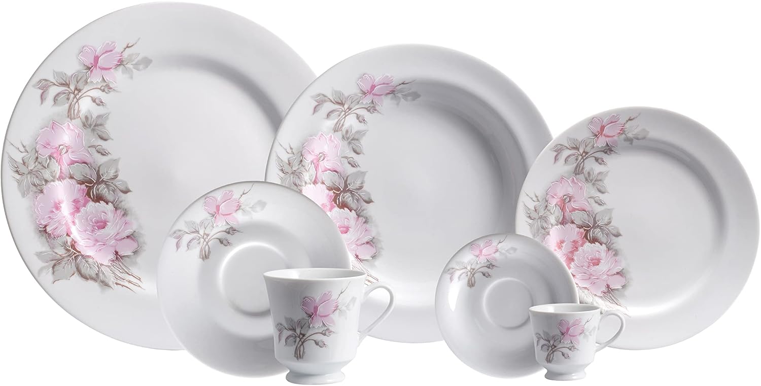 Porcelana Schmidt Maresias Aparelho de Jantar Chá e Café 42 Peças (Xícaras Chá 200 ml e Café 60 ml)