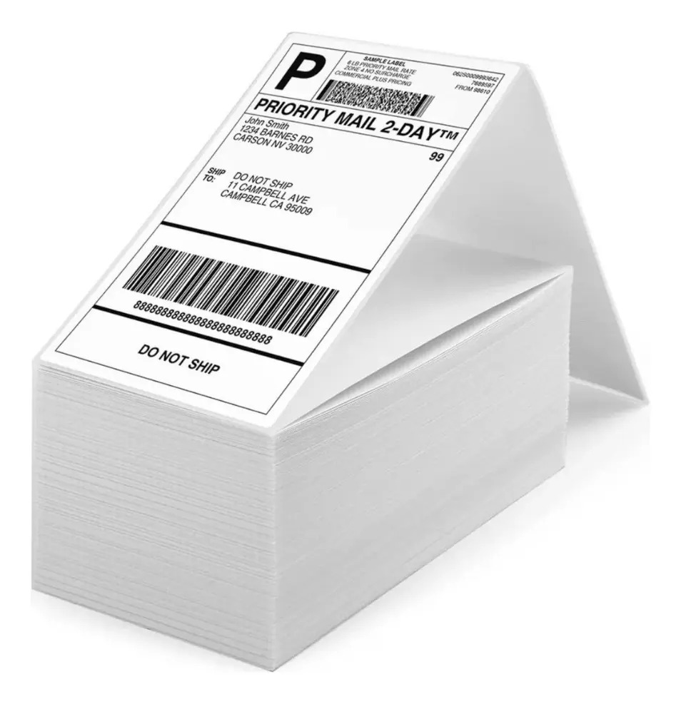 1.000 Etiqueta Térmica Sem Rolo 10x15 /100x150 Formato Resma Cor Branco Gigantes do Bazar