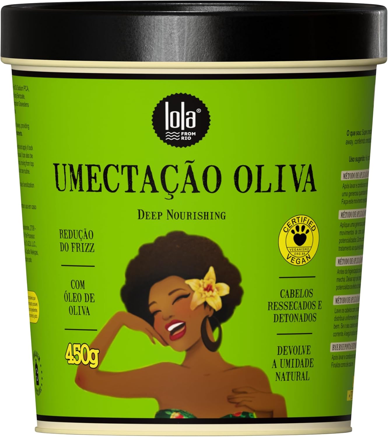 Máscara de Umectação Lola Cosmetics com Óleo de Oliva 450 g