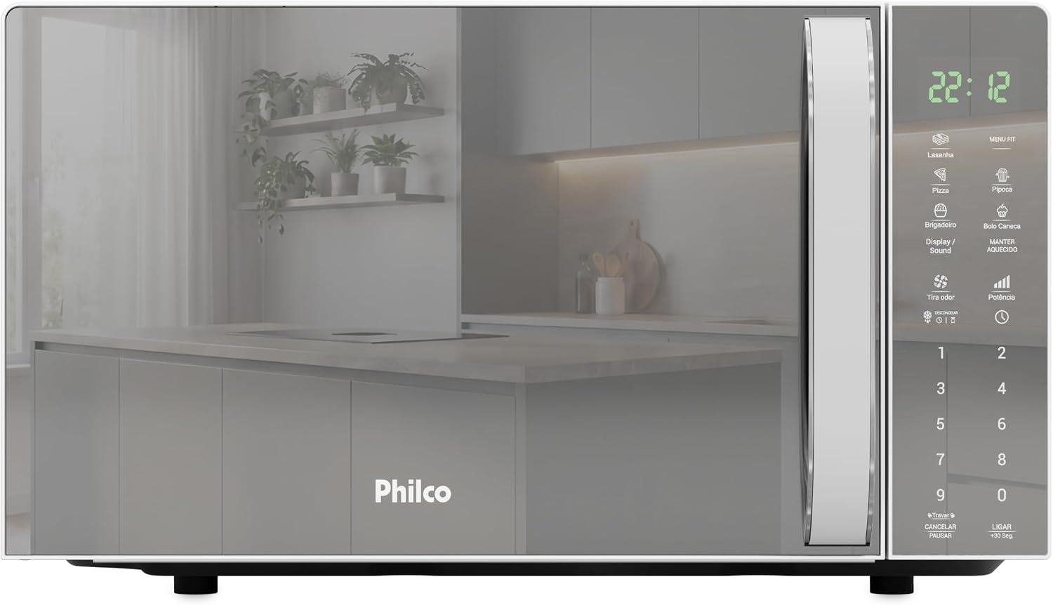 Micro-ondas Philco 20L Espelhado Pintura Limpa Fácil PMO24E 220v